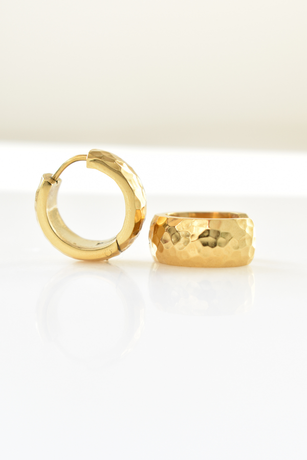 Chimmy Hammered Huggie Earrings image 0