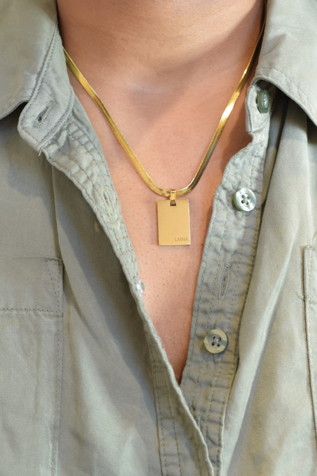 With You Herring Tag Necklace - Personalize image 1