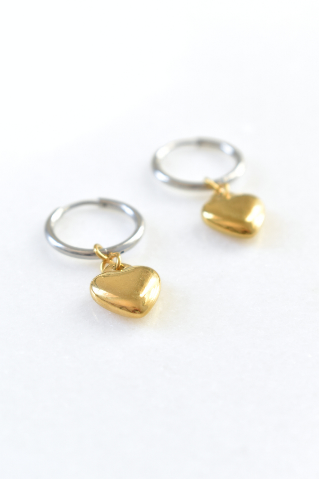 Duality Heart Huggie Earrings image 2