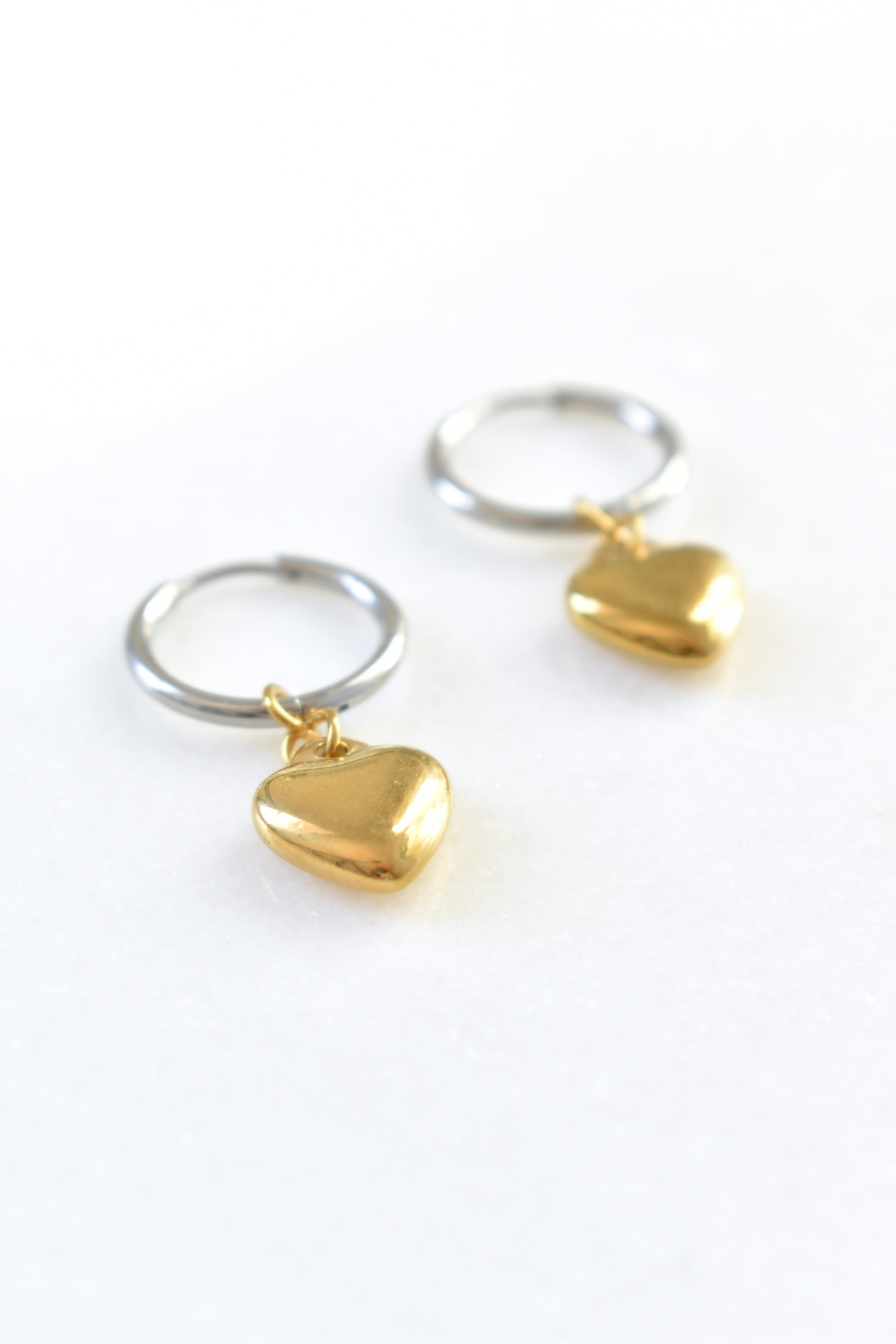 Duality Heart Huggie Earrings image 2