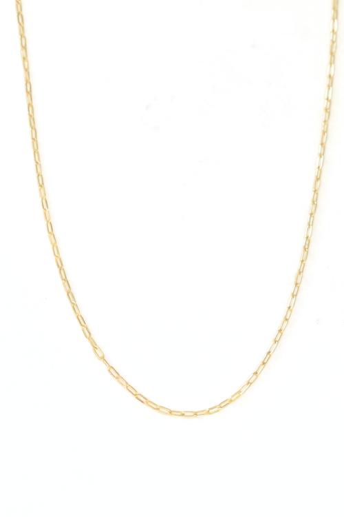 14K Gold Paperclip Necklace image 0